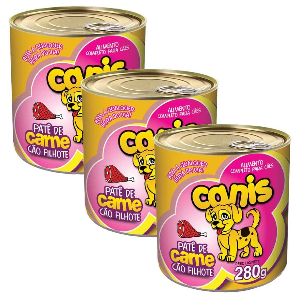 Ração Sache Para Cachorro Canis Filhote Carne 280g Kit 3un