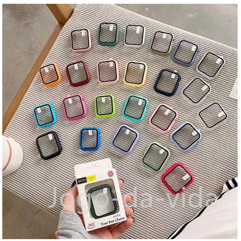 Capa Case à prova d'água de vidro Anti-riscos anti-queda para apple watch ultra Series4 5 6 7 8 9 38/40/41/42/44/45/49MM