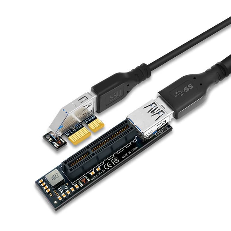 Adicionar no cartão PCI-E Riser PCIE PCI-Express X1 a X4 Riser PCI E Cartão Riser Estender Adaptador com 30CM USB3.0 Cabo de Extensão