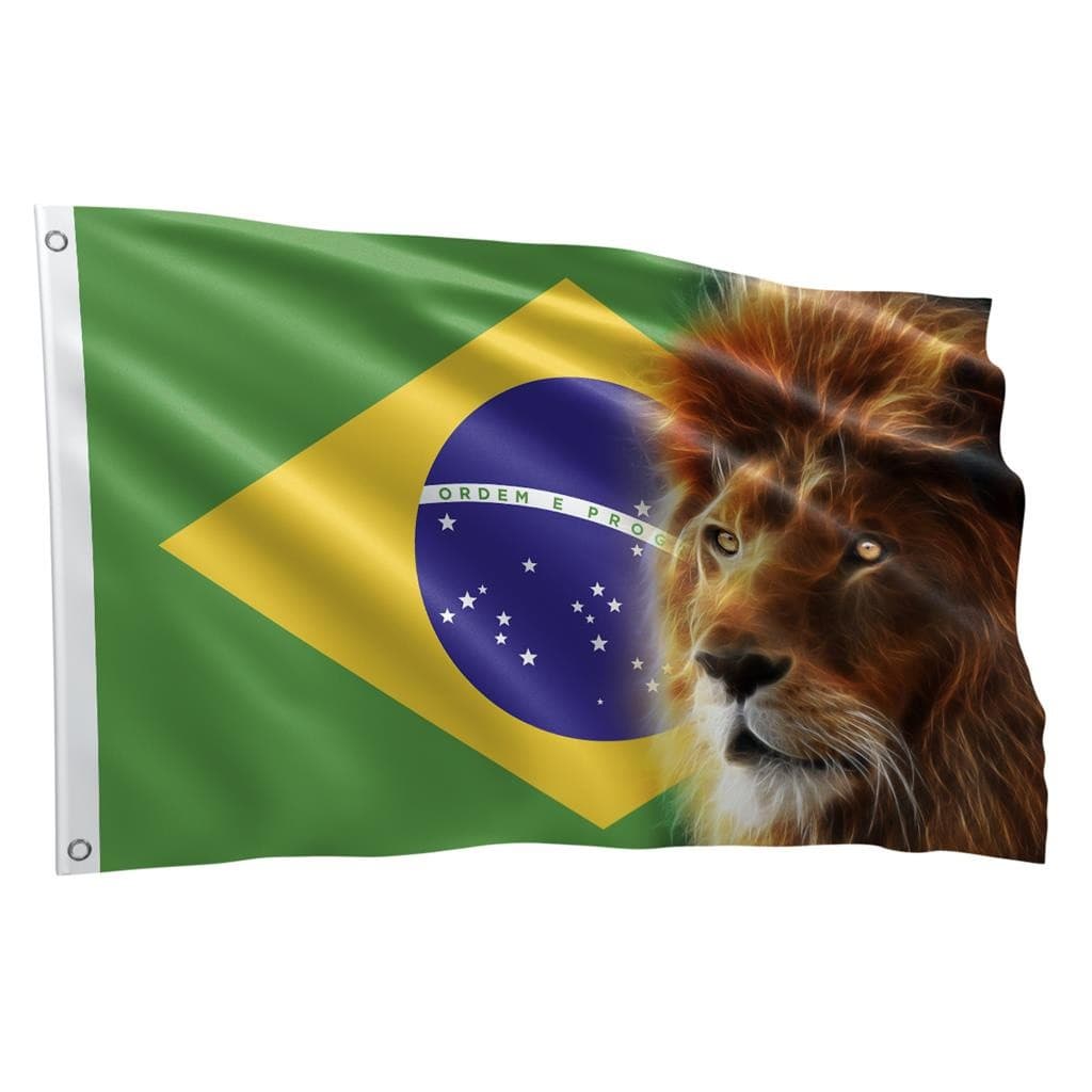 Bandeira Do Brasil e Leao de Juda Grande 1,50 X 0,90 M