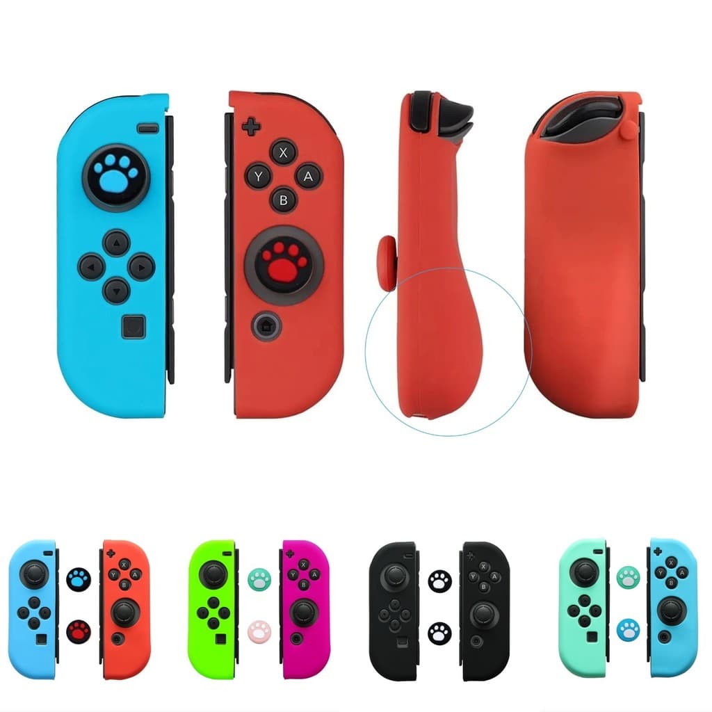 Capa Protetora Silicone Controle Joy Con Nintendo Switch + Par Grips
