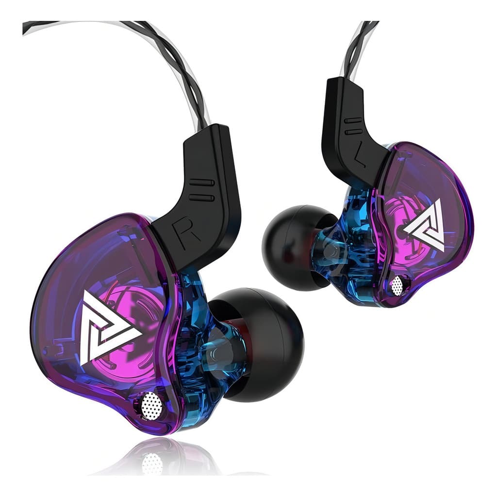 Fone de ouvido in-ear gamer QKZ Retorno de Palco AK6 AK6 preto e violeta