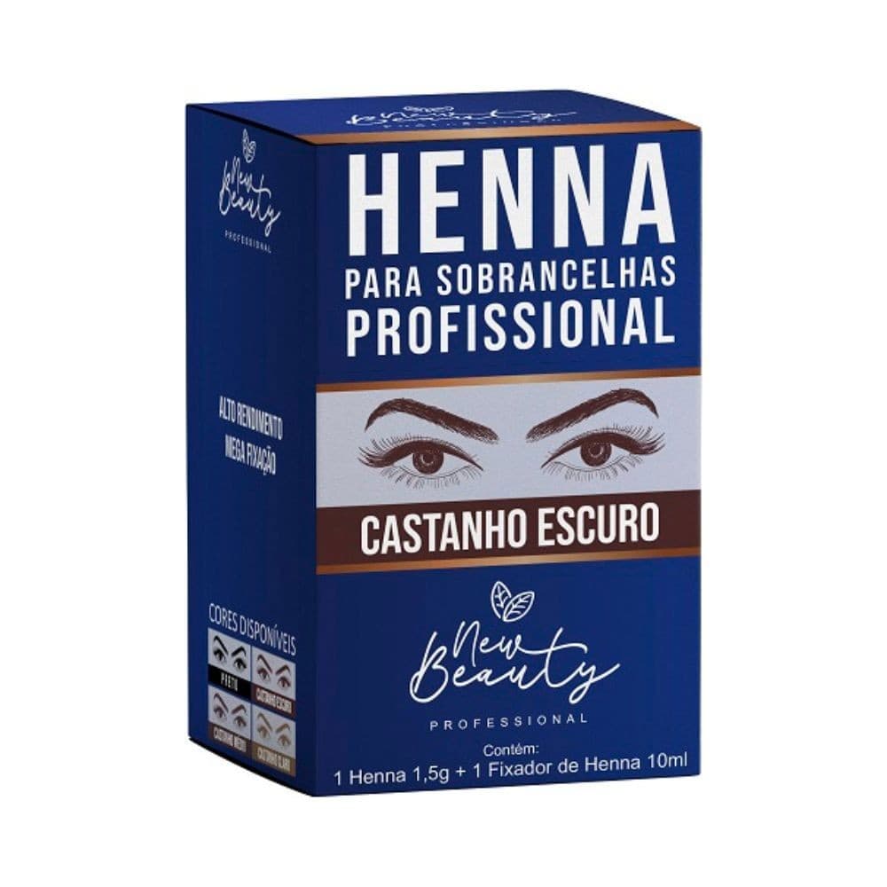 New Beauty - Henna Profissional Para Sobrancelhas - CASTANHO ESCURO - Reds