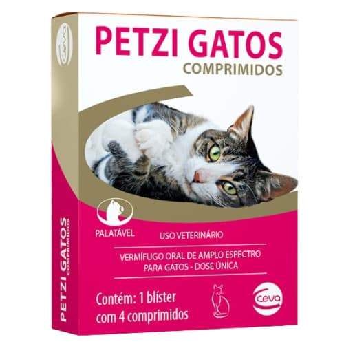 Vermífugo Petzi Gatos 4 Comprimidos