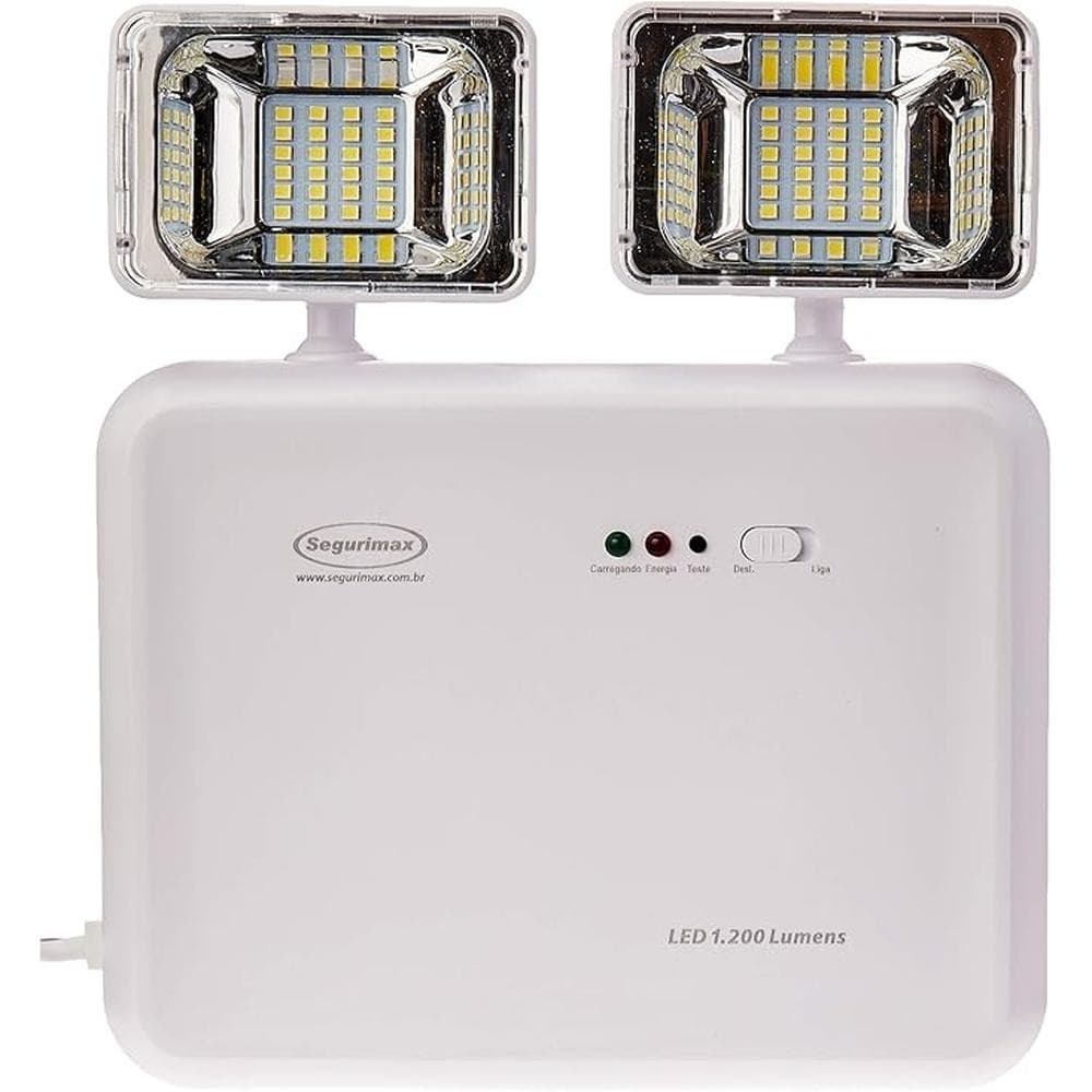 Iluminação de Emergência LED Autônoma 1200 Lúmens 2 Faróis