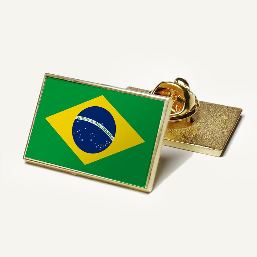 Broche De Bandeira Brasileira Crachá De metal Distintivo