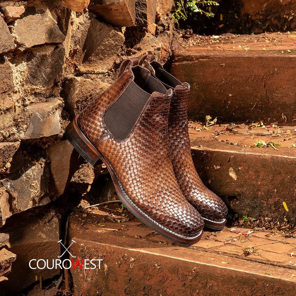 Bota Texana Couro Tricê Whisky