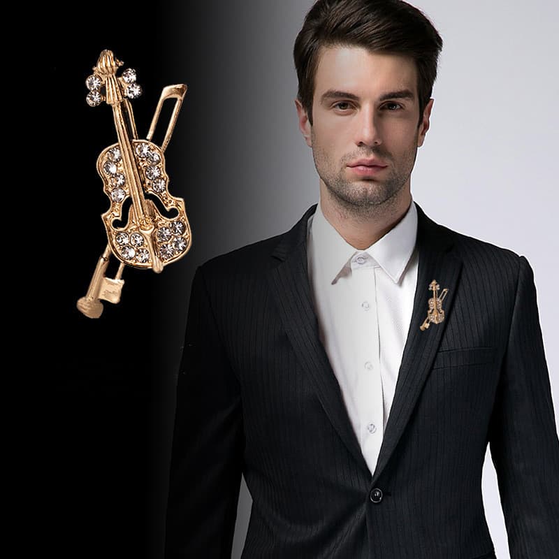 Liga De Cristal Jóias Moda Simples Conjunto De Com Diamante Combinando Broche De Violino