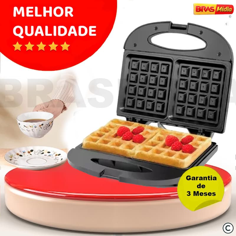 Máquina Elétrica De Waffle Panela de Waffles Portátil Grill Assadeira Anti Aderente Donuts 110v