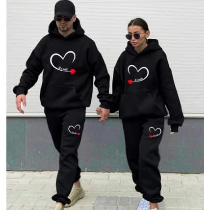 Kit Casal Amor Coração 2 Conjuntos Moletom + Calça Novo Lançamento!