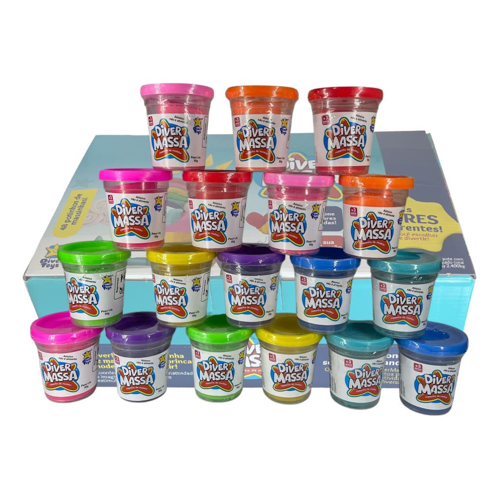 Kit 48 Potes Potinho De Massinha Massa De Modelar Divertoys