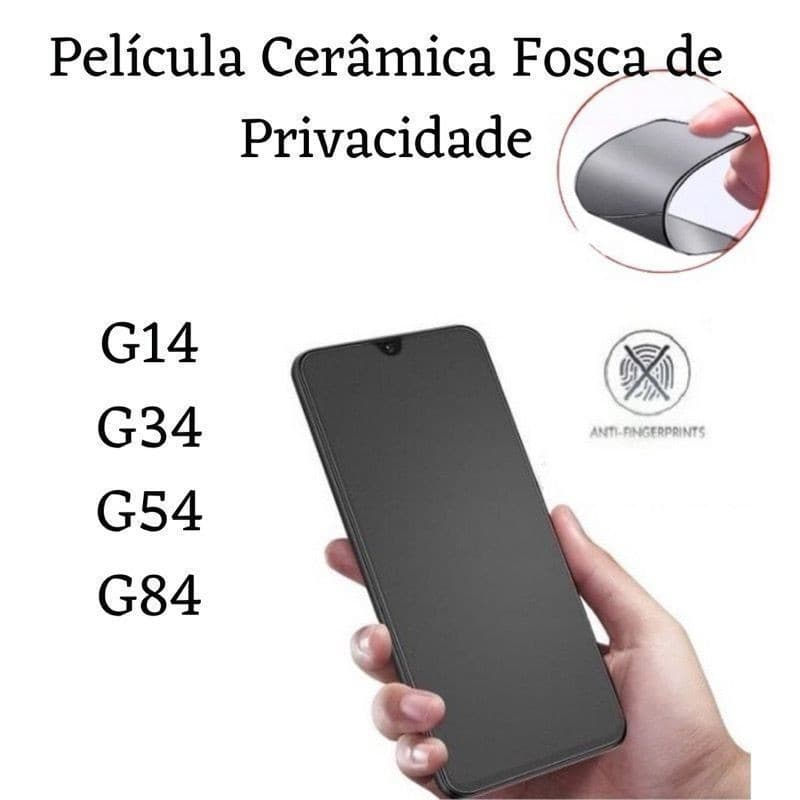 Kit de Película Motorola Cerâmica Fosca Privacidade X-MART Para Moto G34 G7 G84 G9 G10 G20 G30 Edge