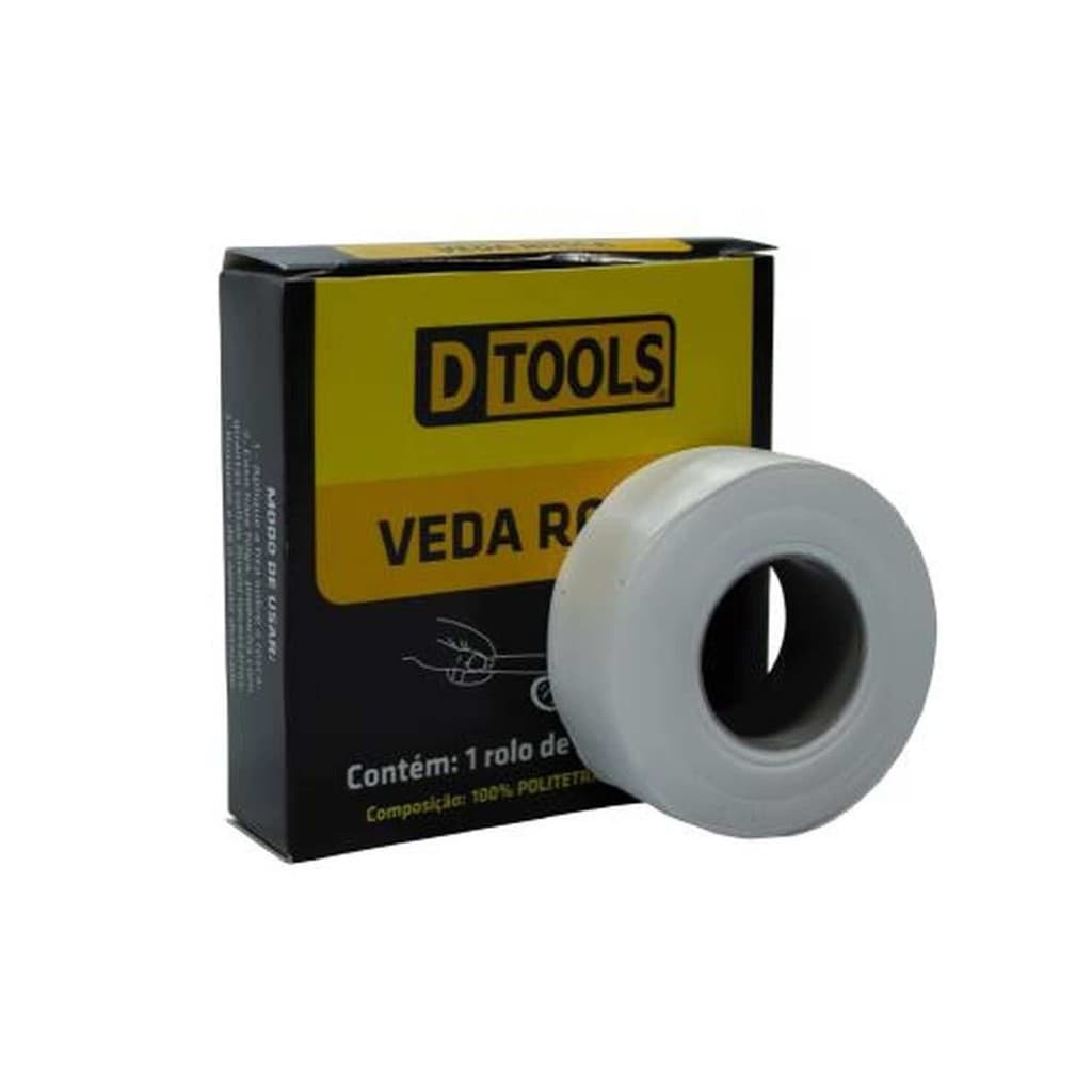 Fita Veda Rosca 18mm x 25 Metros para Água Quente e Fria - DTOOLS
