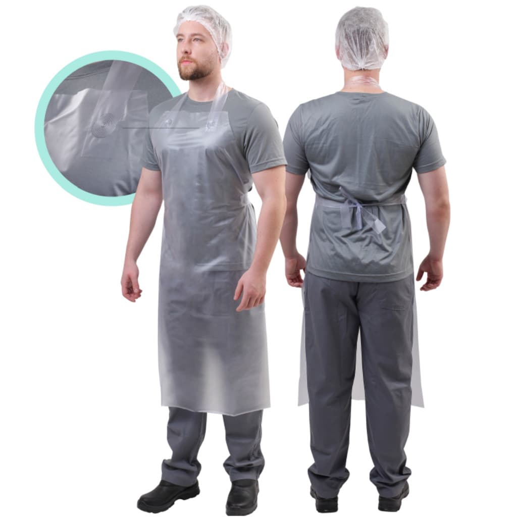 Kit 10 Avental Impermeável Vinil Transparente 70x120cm Cozinha cordão fitilho slim Prevemax