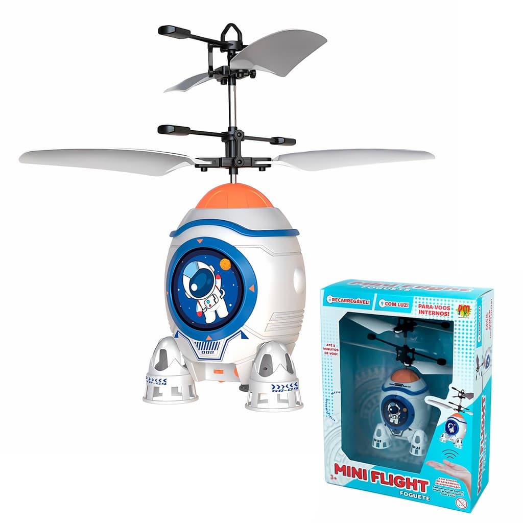 Foguete Espacial Recarregável DM Toys Com Luz E Sensor De Movimento Para Crianças