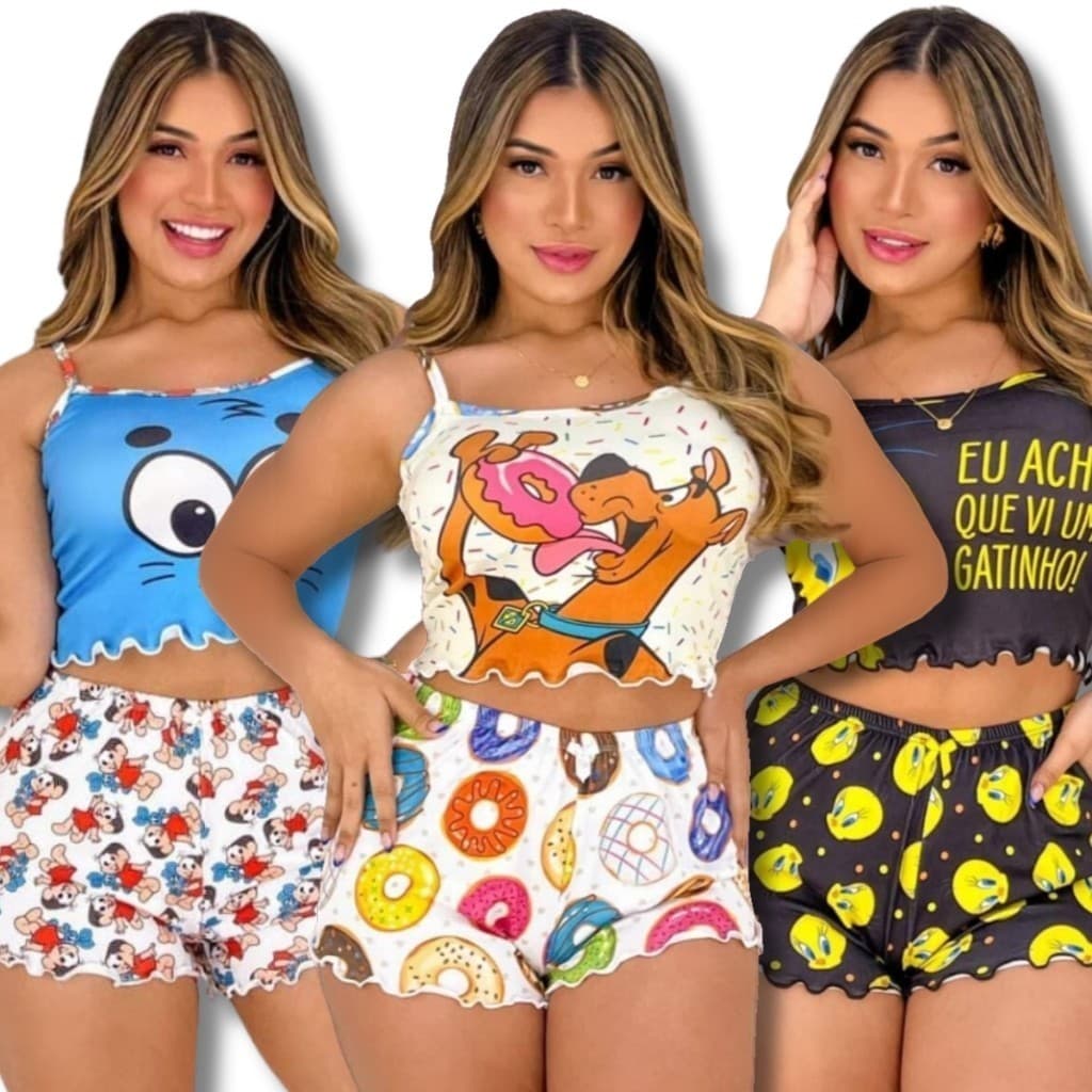 Kit pijamas baby dool sortidos SUEDE personagem