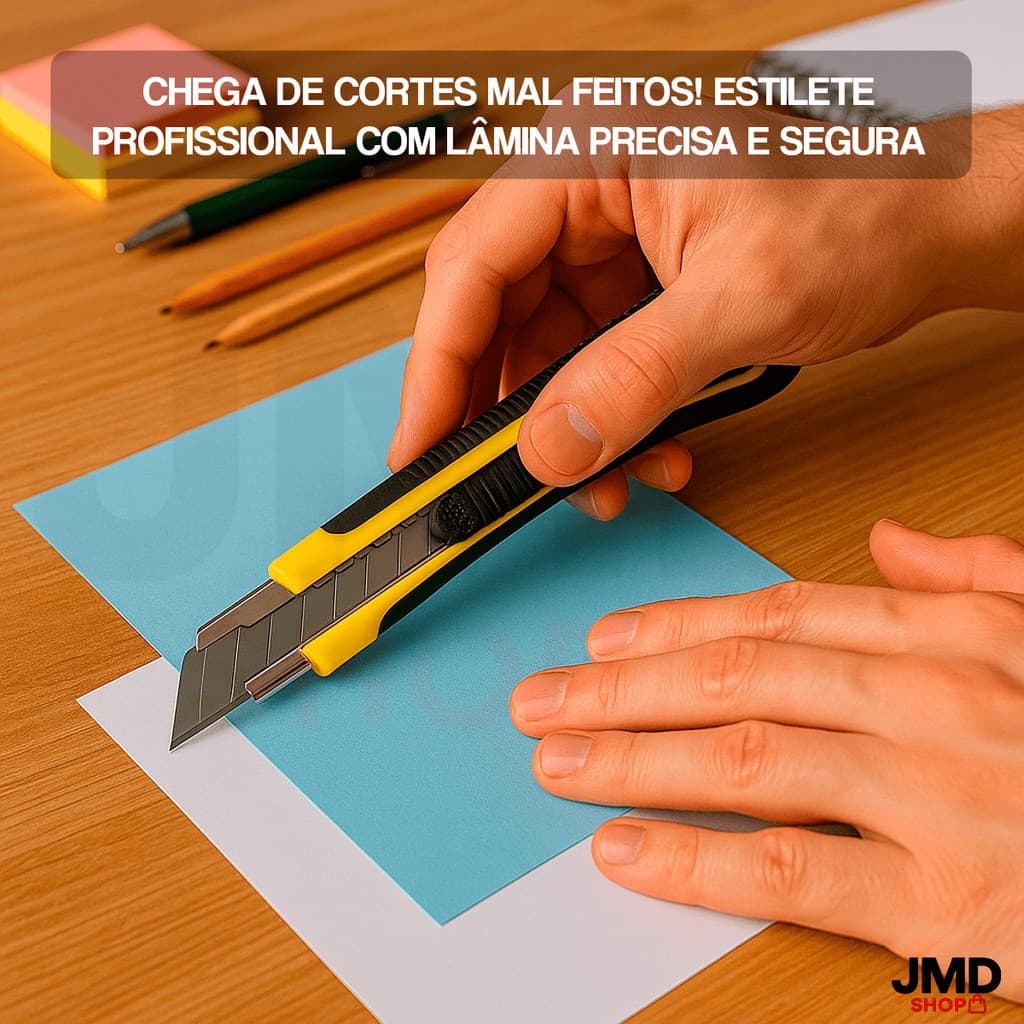 Estilete De Precisão Profissional Cabo Emborrachado 18mm Com Trava Precisão