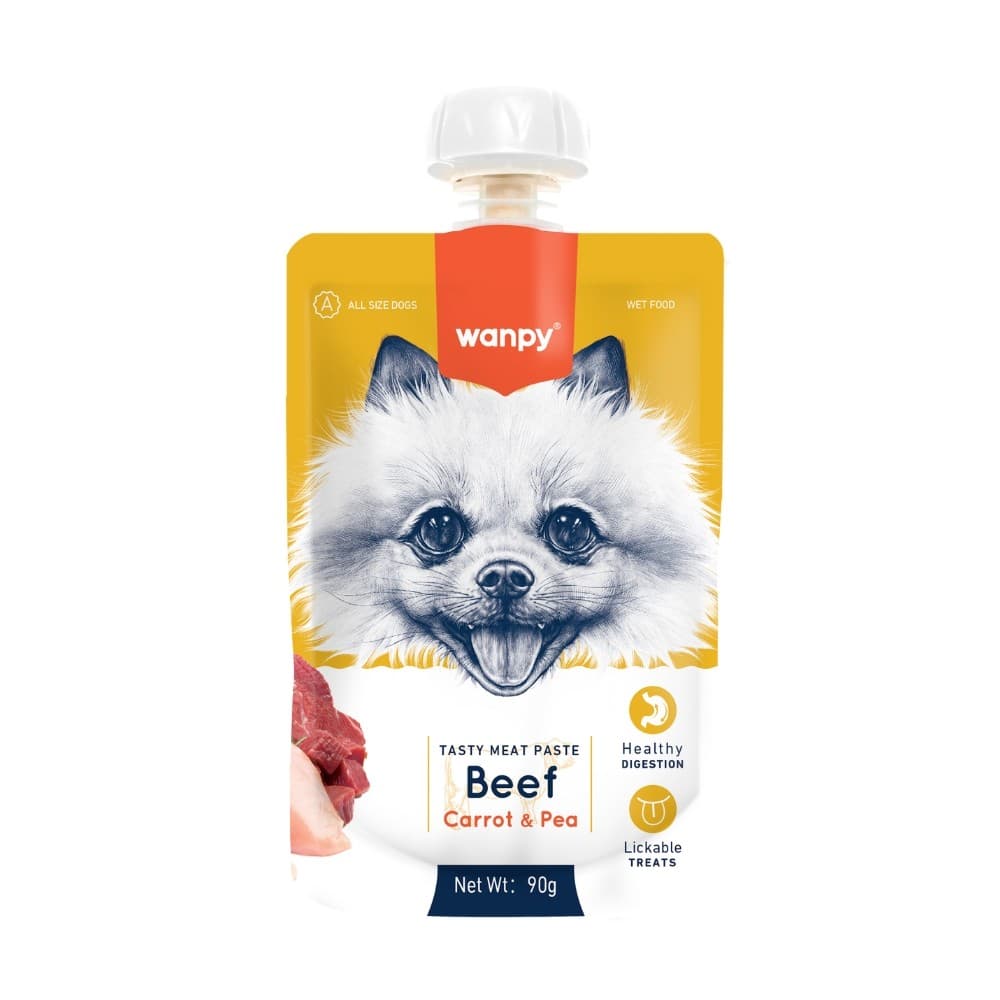 Creamy Sachê de Carne, Cenoura e Ervilha para Cães 90gr - Wanpy