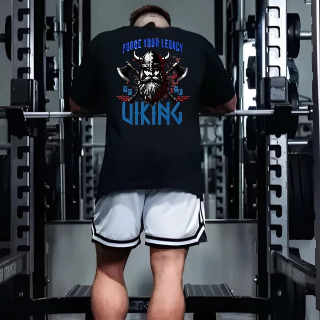 Camiseta Camisa Oversized Top para Academia Musculação viking leagacy Streetwear 100% Algodão