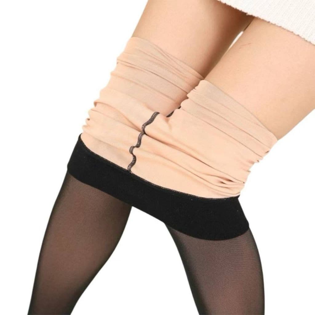 Meia Calça Feminina sem Forro Translúcido Pernas Falsas Femininas Translúcidas  Alta Elasticidade Slim Stre
