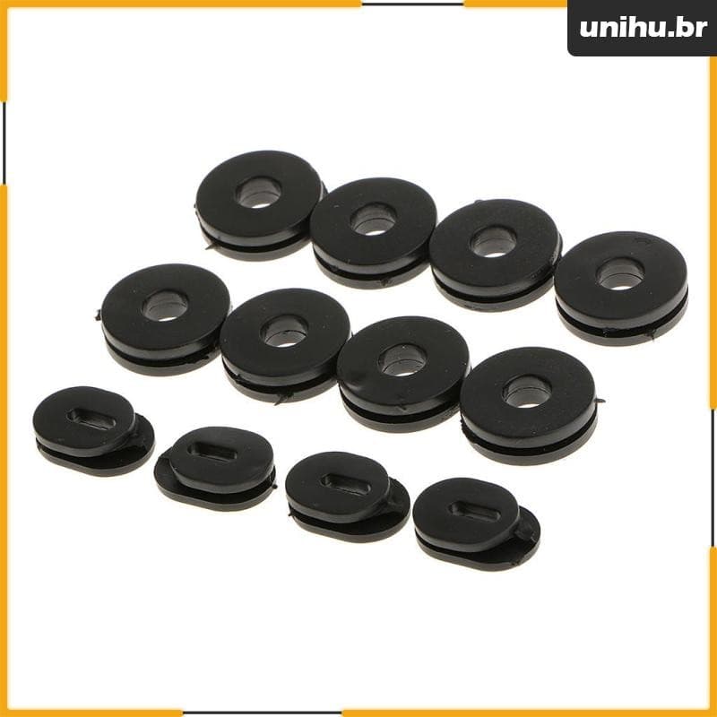 [Unihu] 12 Peças De Ilhós De Tampa Lateral De Borracha Preta Para GS125 Motocicleta Suzuki
