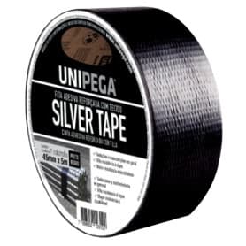 Fita Silver Tape Preta 45mm X 5m Unipega