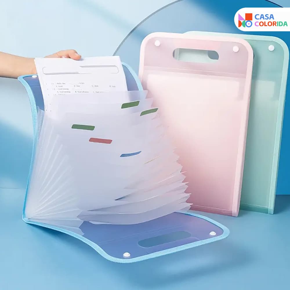 Pasta Organizadora Sanfonada com Prancheta, Papel Offset de Alta Qualidade