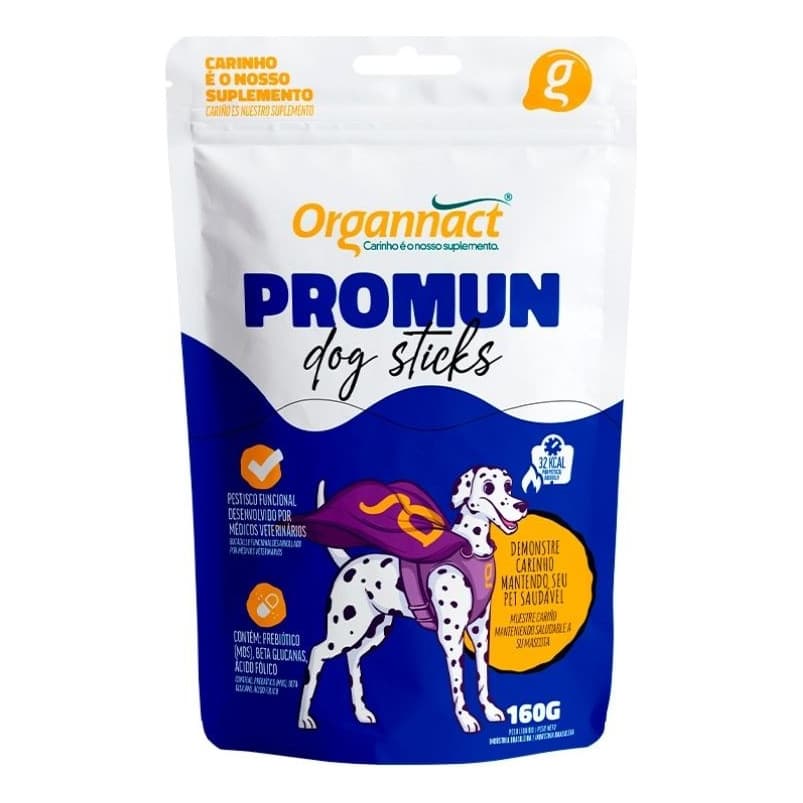 Suplemento Promun Dog Sticks Organnact 160g