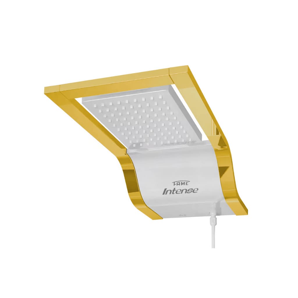 Chuveiro Ducha Fame Intense Branco- Dourado - 220v -