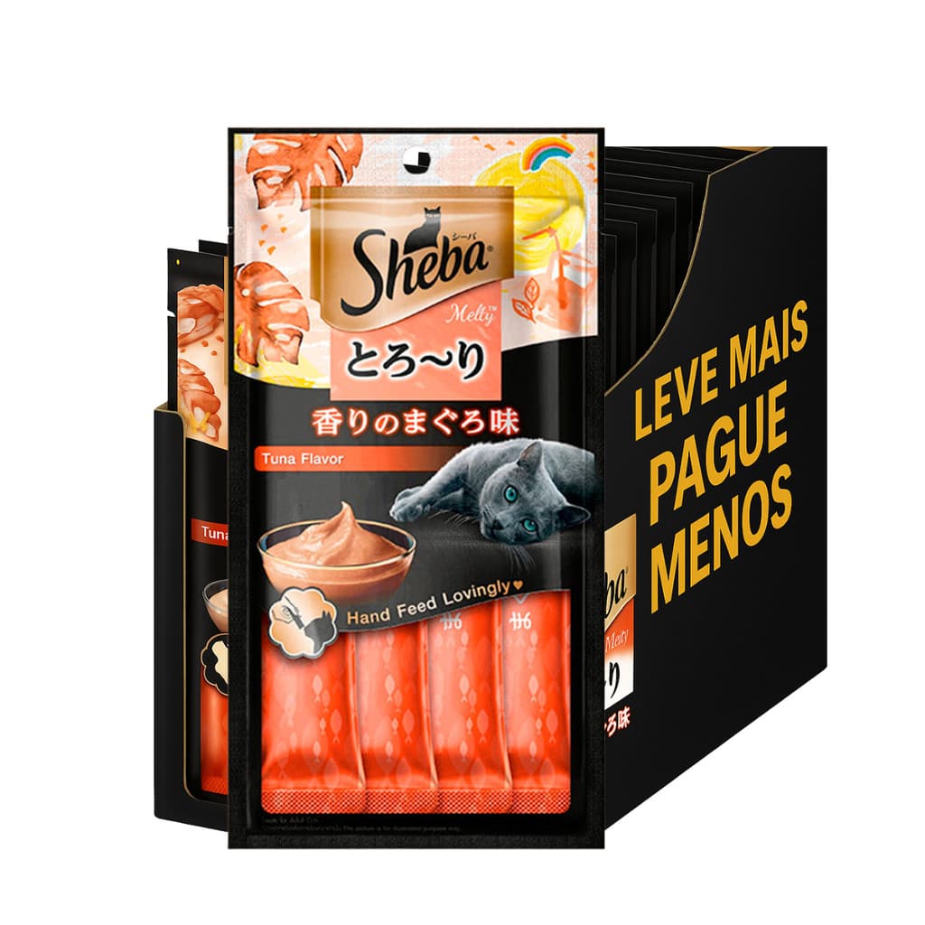 Sheba Cremoso Churu Kit Econômico Petisco Para Gatos Sabor Atum