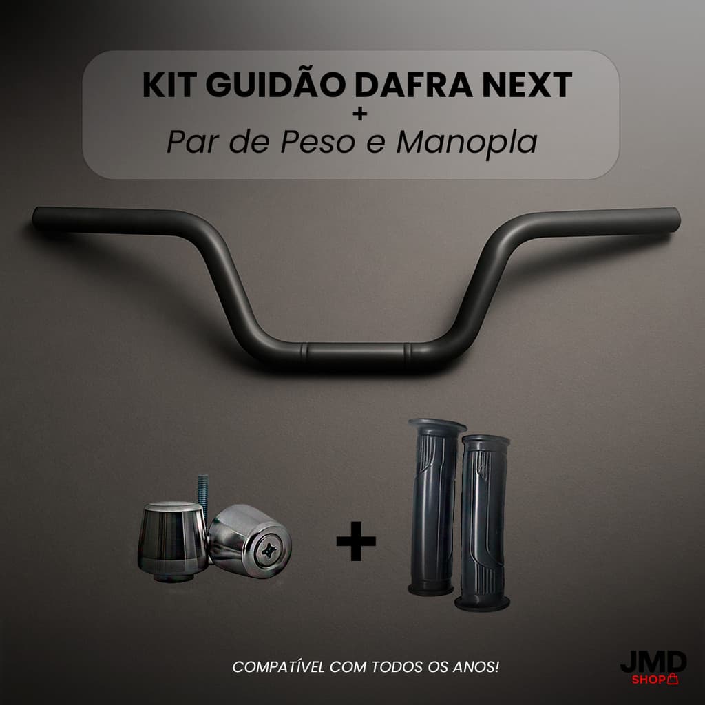 Guidão Dafra Next Confortáve Pesinho e Manopla Moto