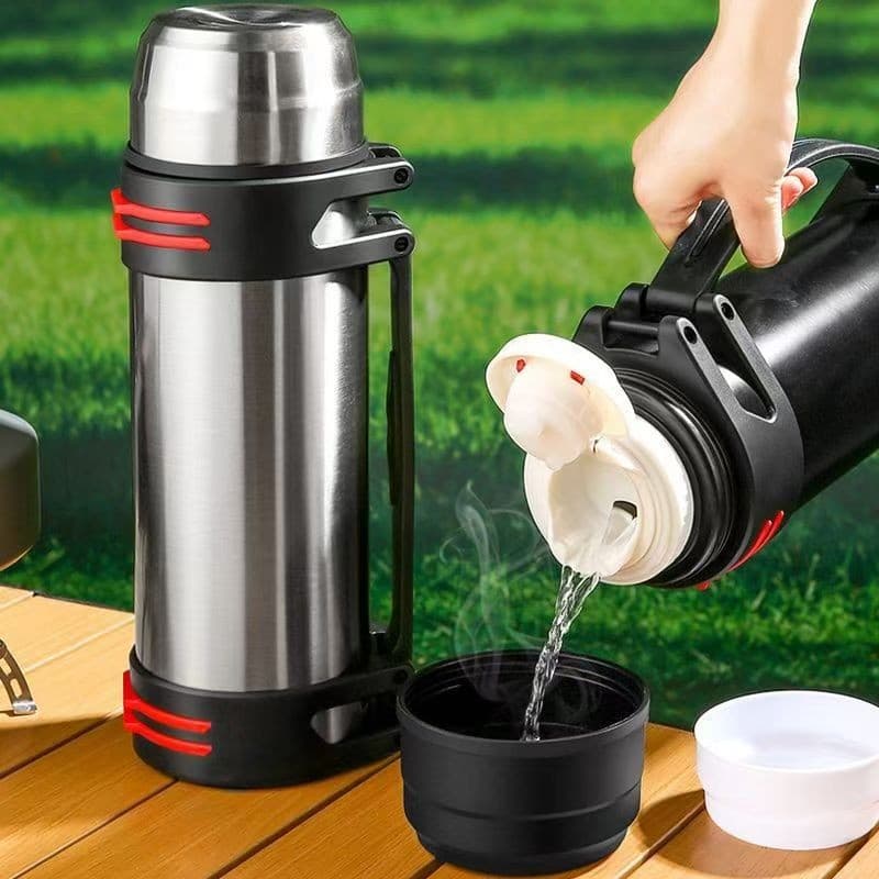 Garrafa Isotérmica térmica 2500ml com Alça Inox Cores Variadas Viagem Aço Água Café Camping  Esportes Trilha Passeio