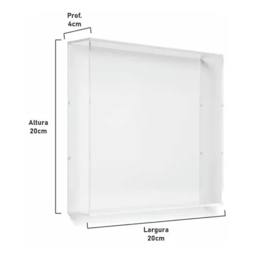 Caixa De Acrílico Decoração Para Gravura E Fotos 20x20x4cm PROMOÇÃO
