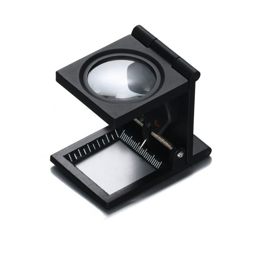 Lupa Conta Fios Com Ampliacao 8x Escala 25 Mm 2 Leds
