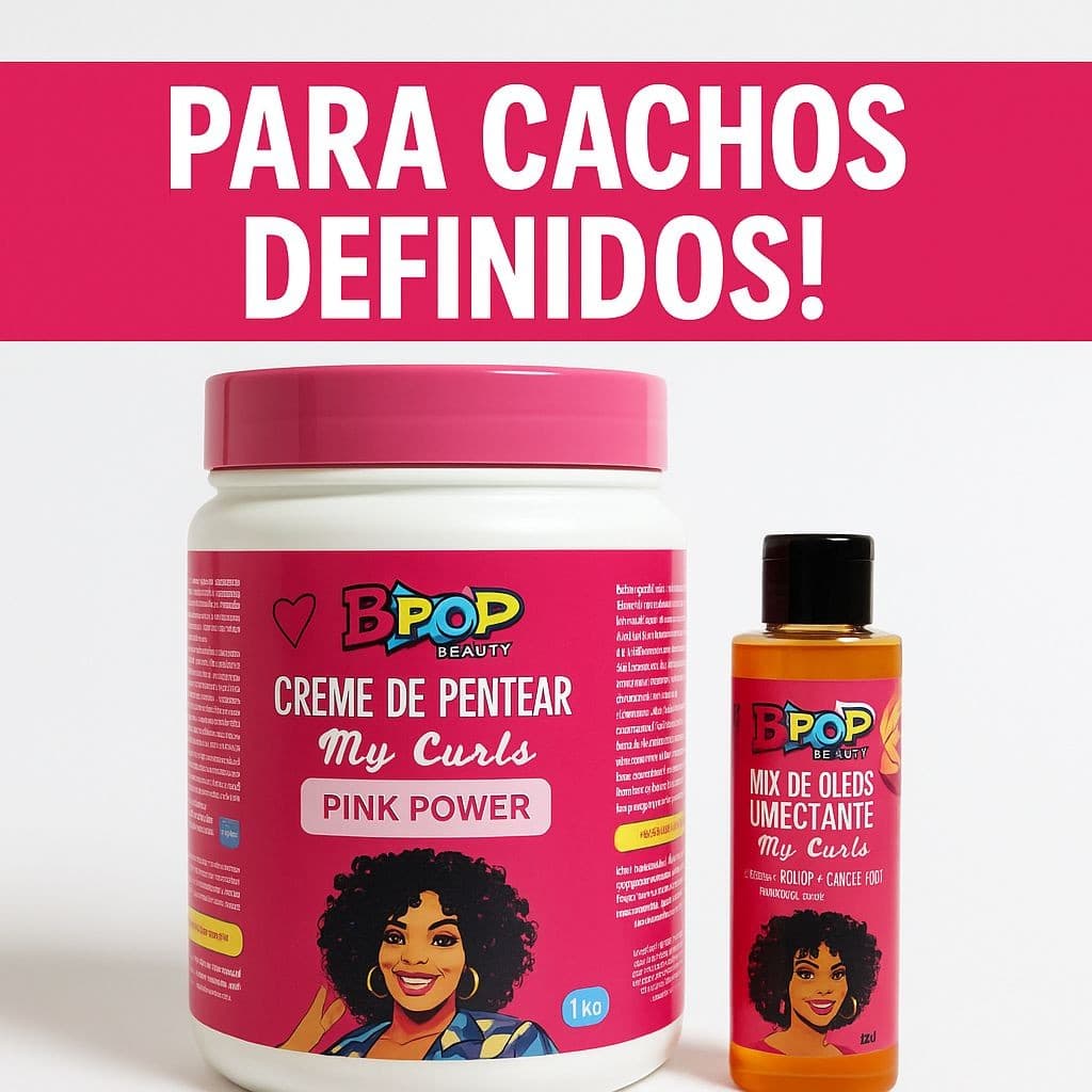 Kit Cachos Creme de Pentear Mix Óleos Umectantes Nutrição Hidratação Cachos Definidos My Curls1kg
