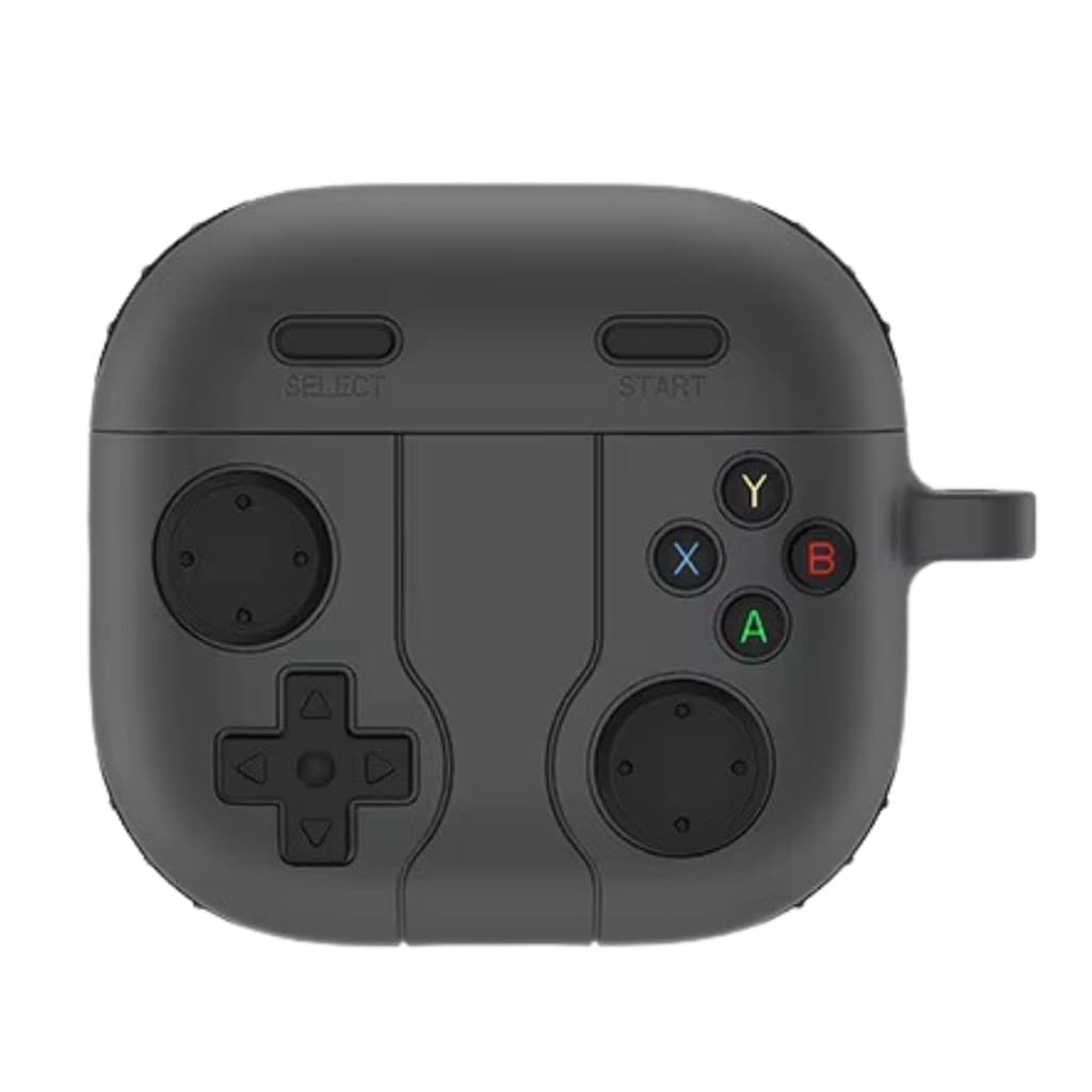 Capa Protetora Nerdcase para AirPods 4, Silicone, Controle Gamer, Preto