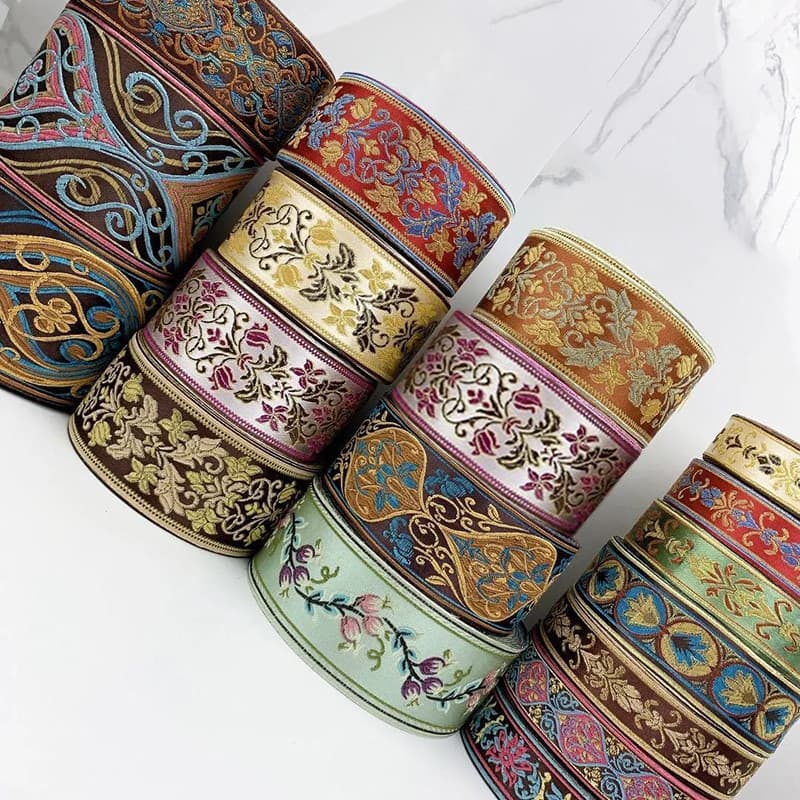 1 Metros Fitas Jacquard Bordadas Étnicas Vintage Em