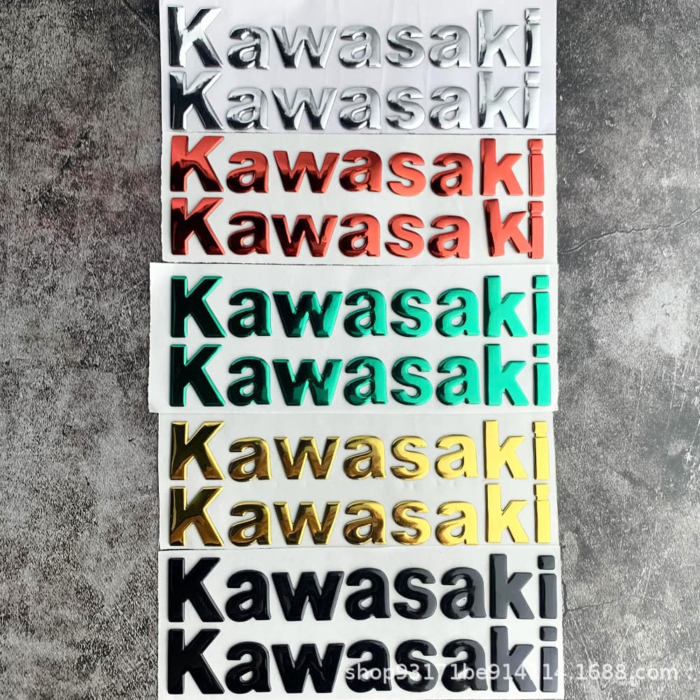 Kawasaki Ki Motocicleta 3D Autocolante Tridimensional de Borracha Macia Letra Autocolante