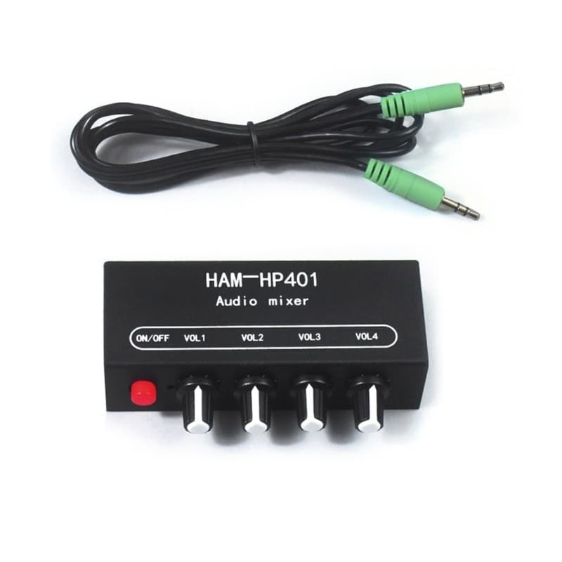KOK HP204 Metal 4 Em 1 Out Stereo Mixer Distribuidor Auditório 3 5mm Controles Individuais Amplificador De Fones De Ouvi