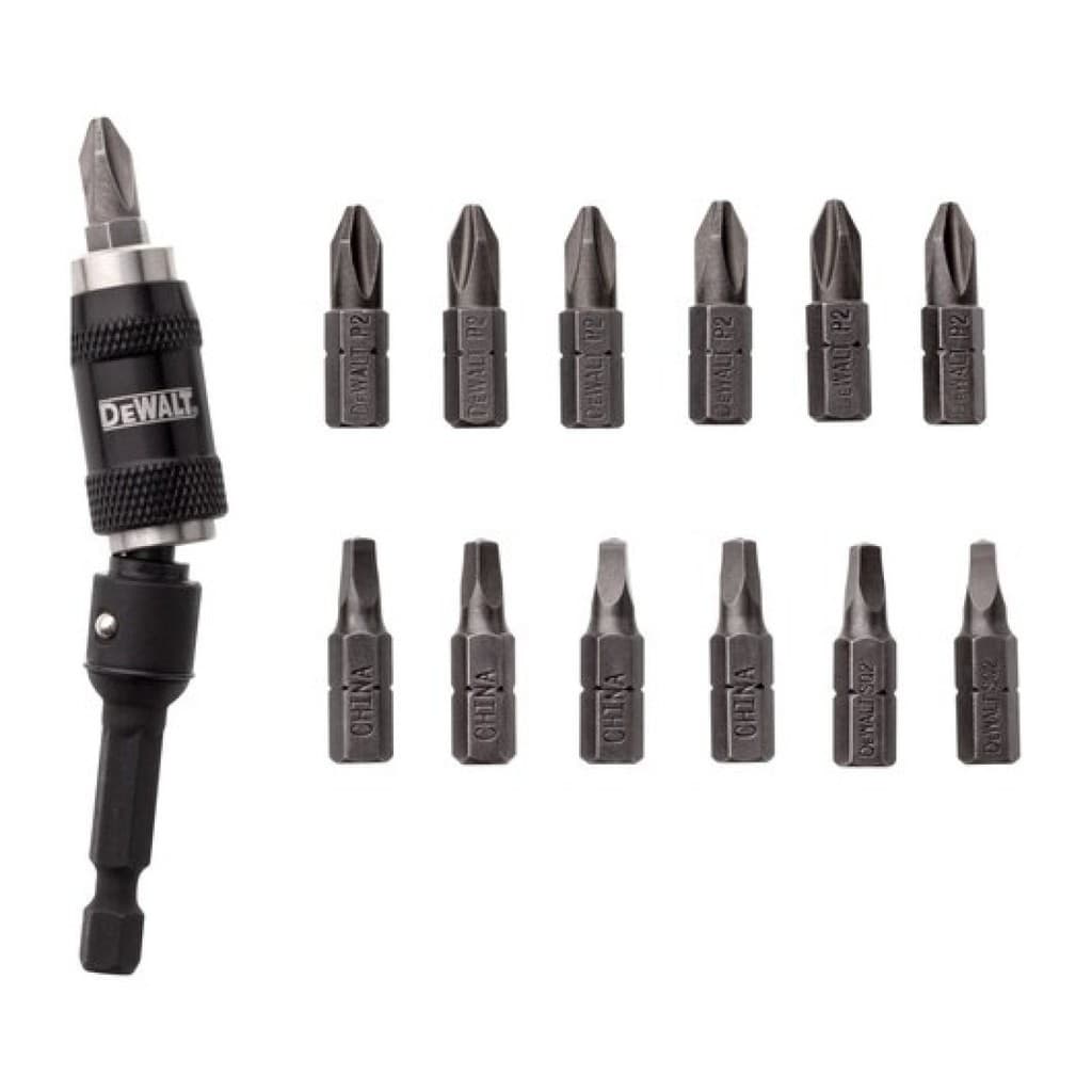 Jogo De Bits Com Adaptador Angular 14 Pcs Dewalt Dwpvtc14