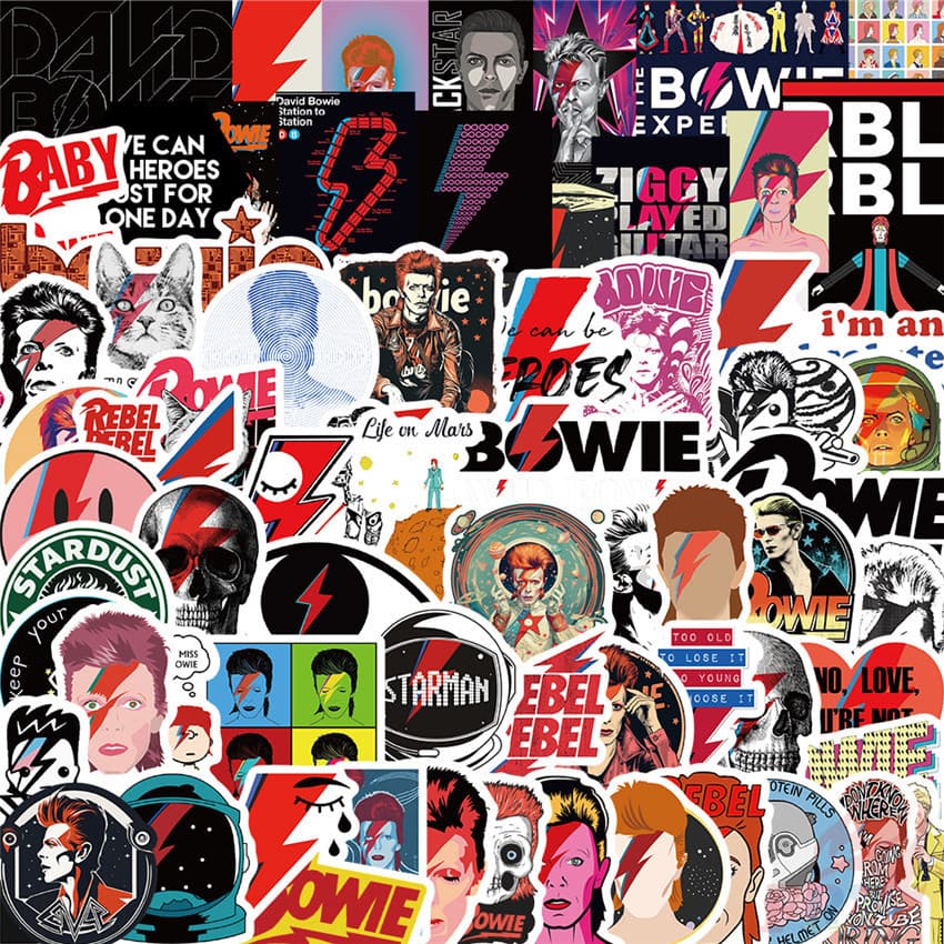 100Pcs/Set ❉ David Bowie . Adesivos Punk Rock Band Autocolantes À Prova D'água Da Moda DIY Doodle