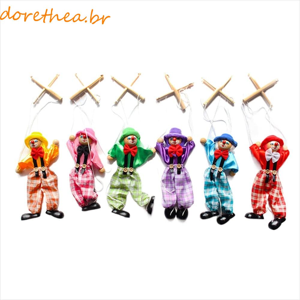 DORETHEA Marionete Palhaço Colorido Para O Ano Novo Fantoche De Brinquedo Feito A Mão Crianças