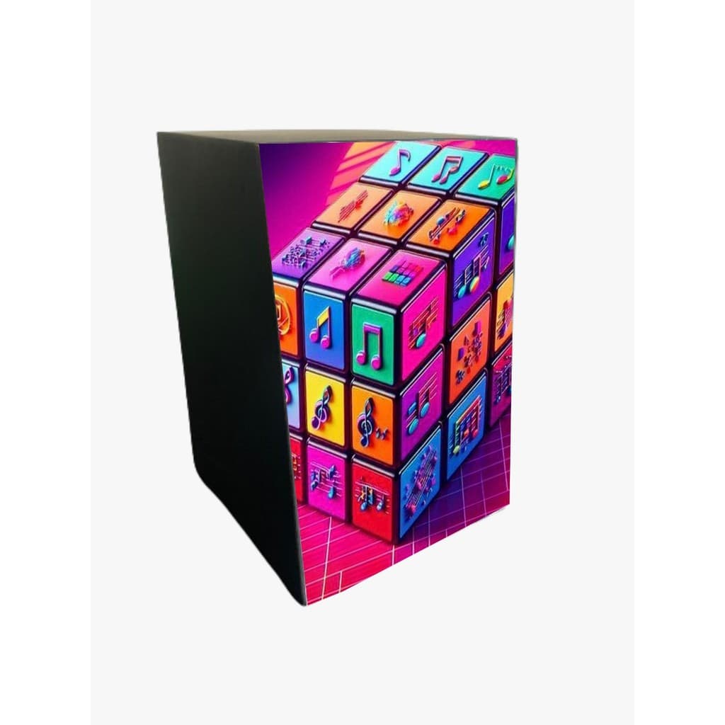 Mini Cajon Acústico Presente Estampa Cubo Mágico Jaguar