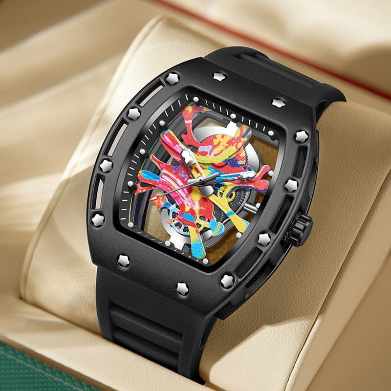 KIMSDUN Novo Estilo Relógio Masculino Esportes Moda Relógio de Pulso Luminoso À Prova D 'Água em Forma de Barril Relógio