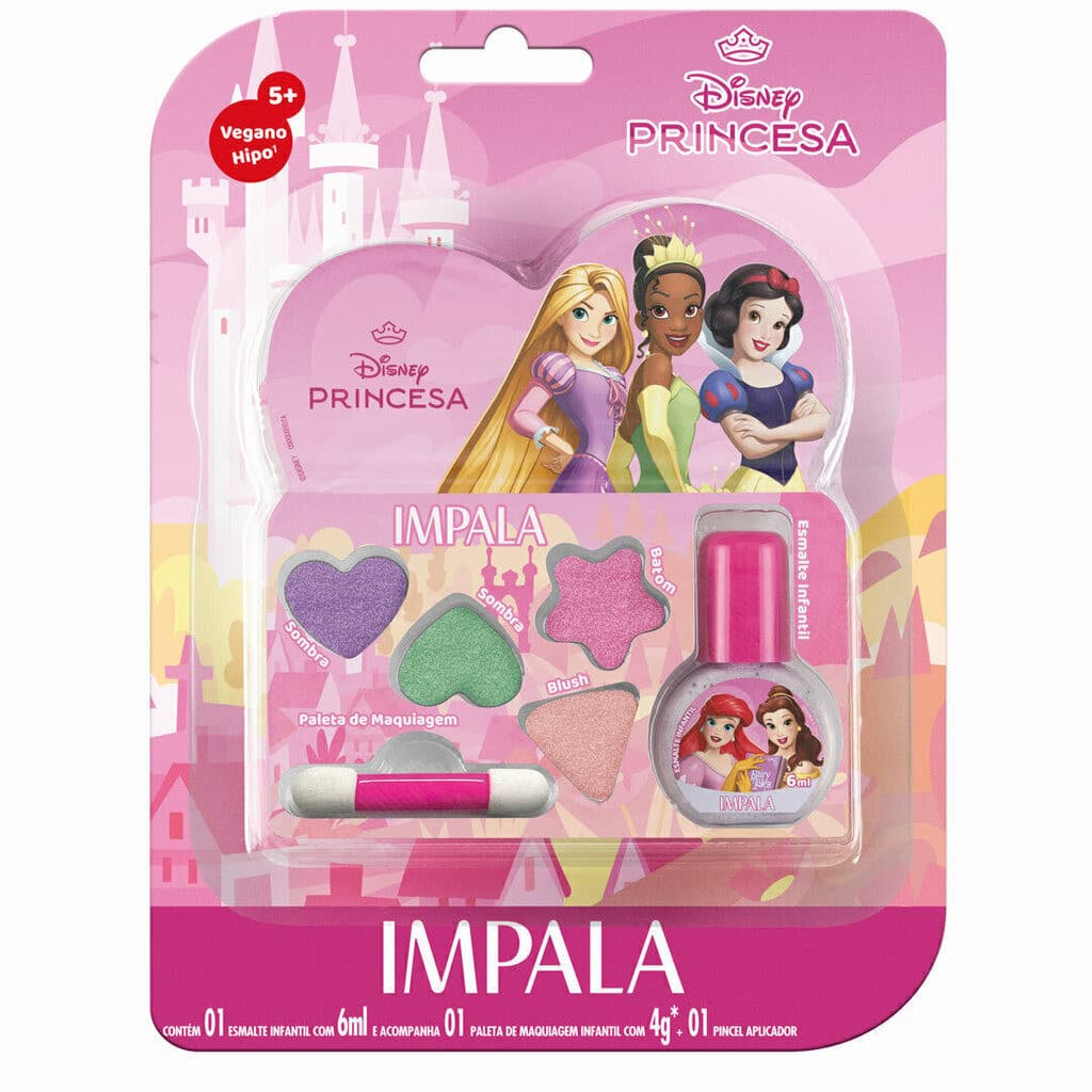 Kit Esmalte e Maquiagem Infantil Impala Princesas