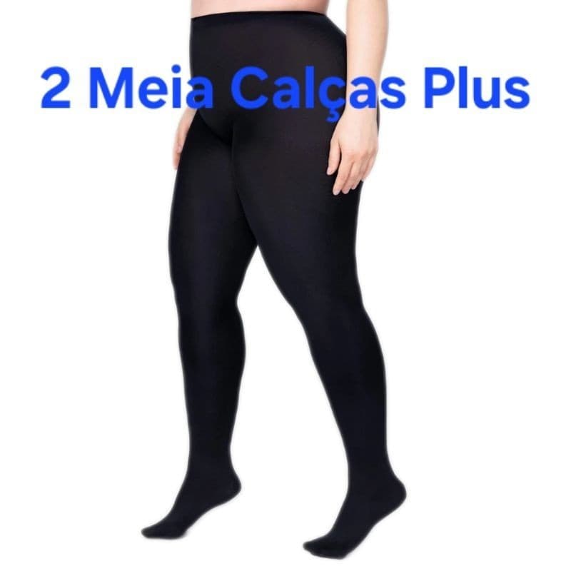 Kit de 2 meias Calça  Plus Size feminino fio 80 COM PE Inverno GROSSO (VESTE ATE 48)