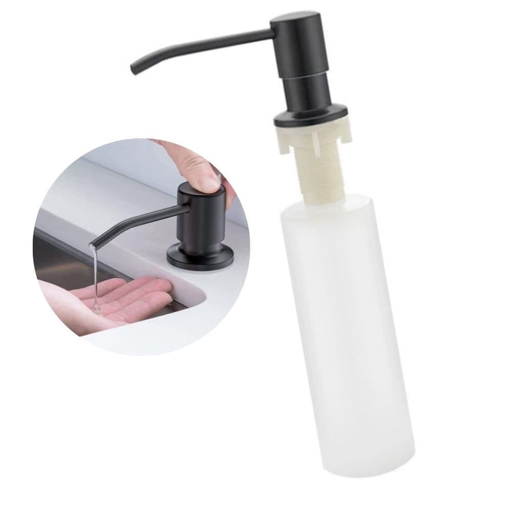 Dispenser Detergente Sabonete Liquido Embutir 350ml Preto