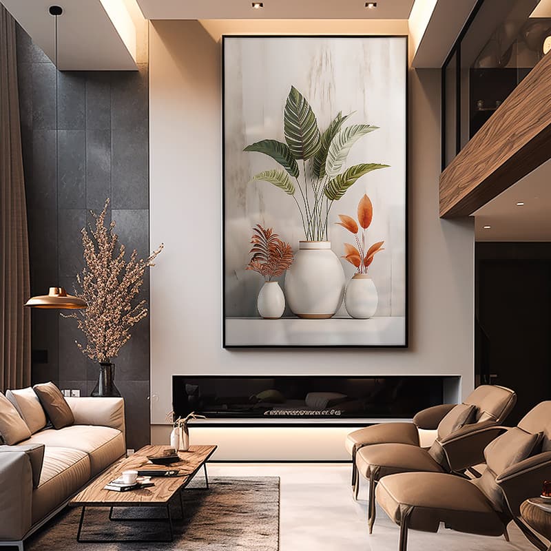 Quadro Decorativo 110x80cm Plantas Decorativas Minimalista Hall  Sala Quarto Casa Decoração De Parede Mdf Adesivo