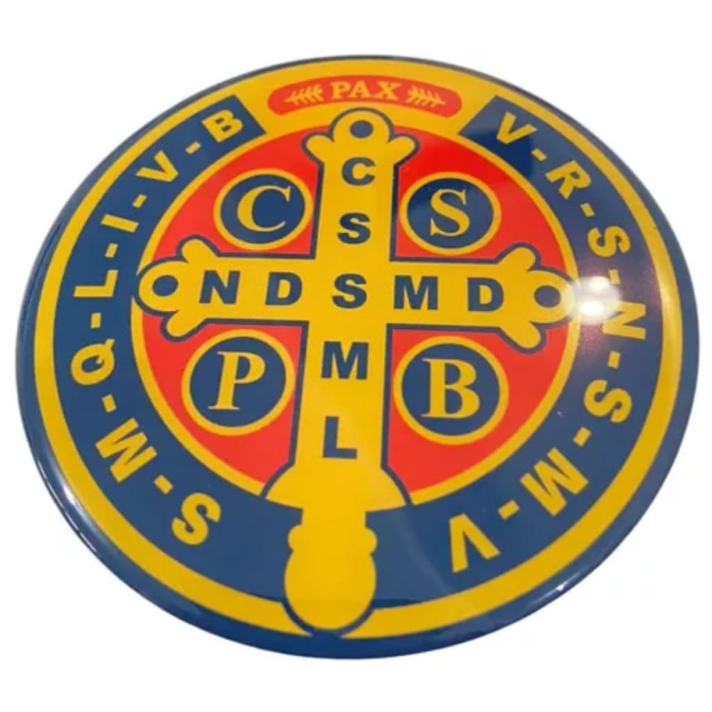 06 - Uni Adesivo Medalha São Bento Resinado 3d - 9cm