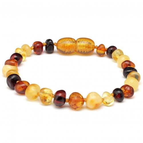 Pulseira de Âmbar Bebê Barroco Multicor Polido
